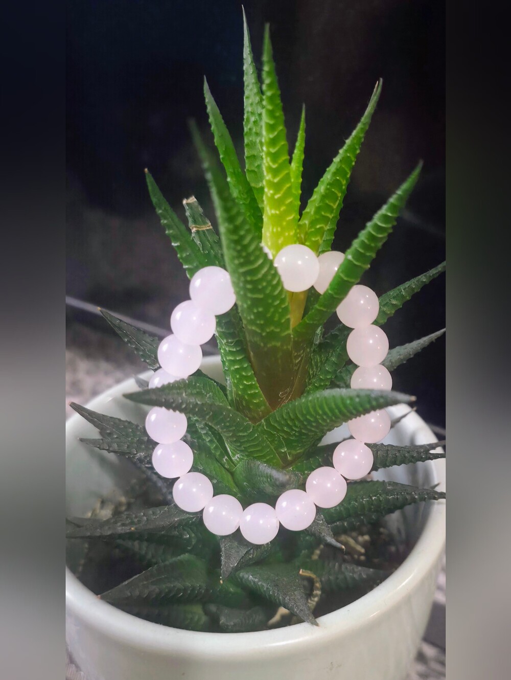 🥳4/$20 White Quartz Beaded Stretch Bracelet